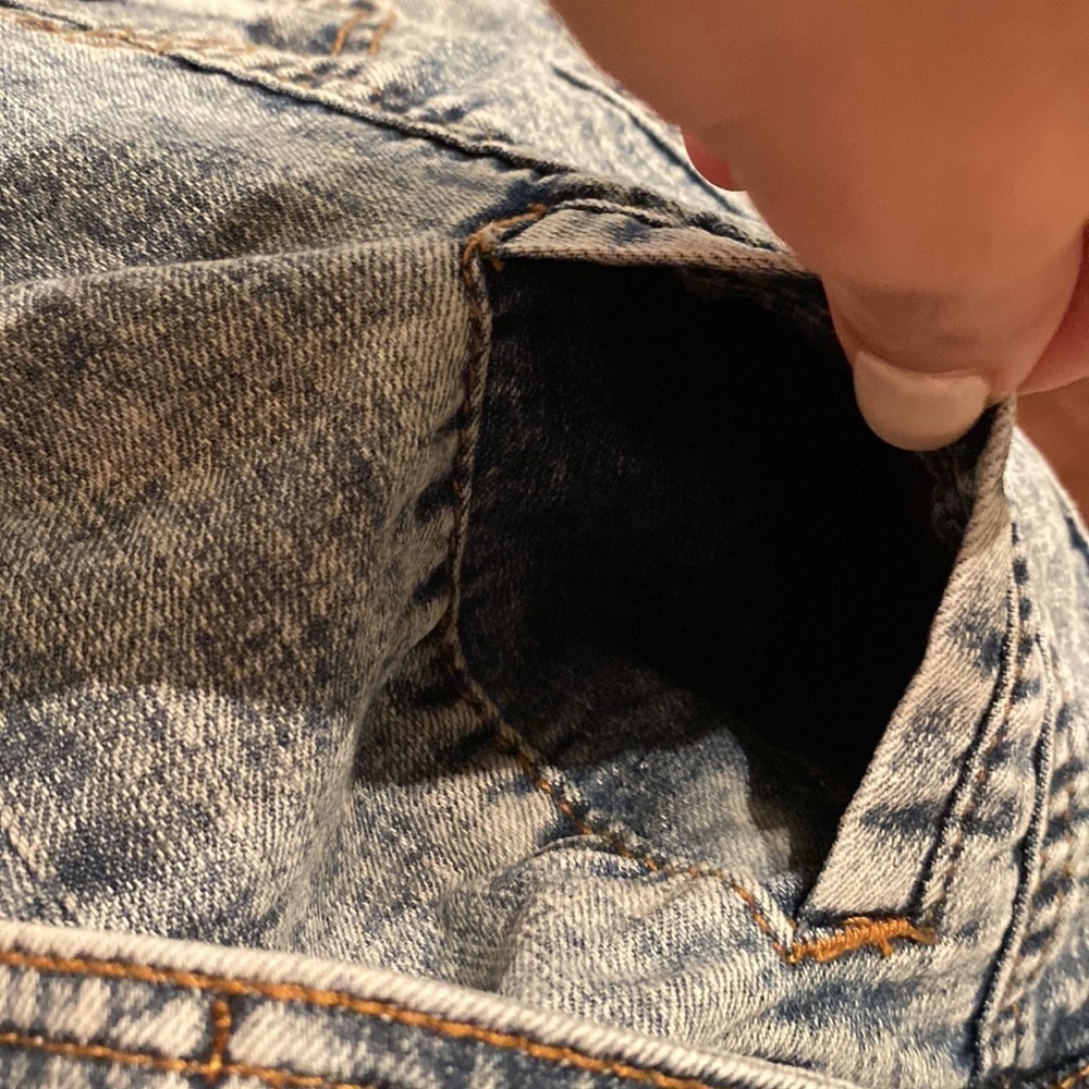 C’est CT Toi USA acid wash blue denim jean jacket XS cropped longsleeve coat​​ - Picture 12 of 12